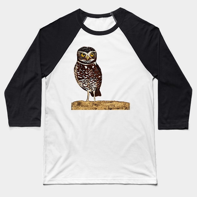 Burrowing Owl Baseball T-Shirt by Peleegirl